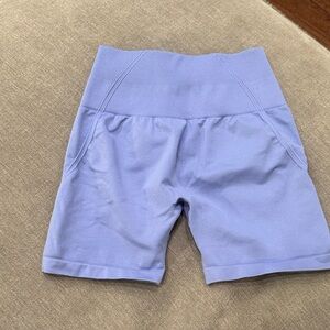 Women's Blue High-Waisted Shorts